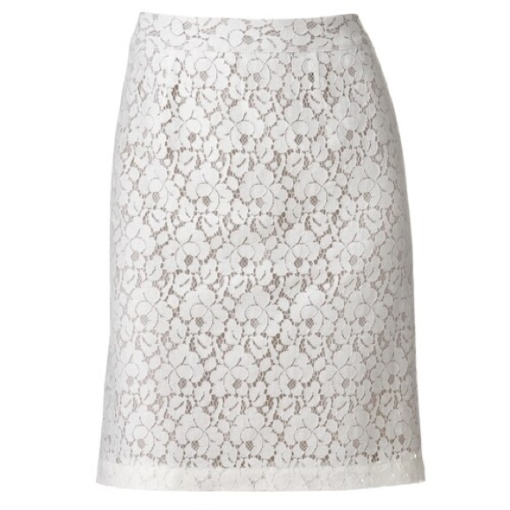 NWT White Lace Pencil Skirt